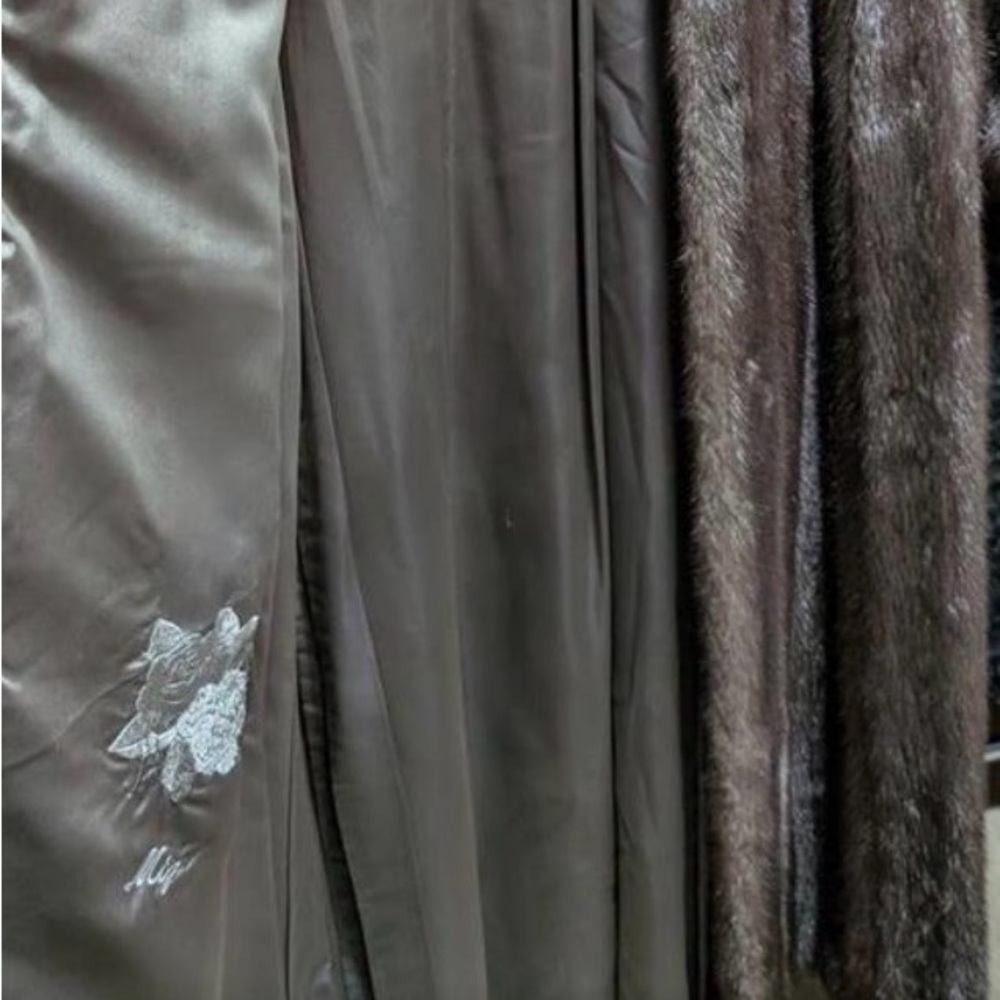 Grayish Brown Mink Fur Coat - Picture 7 of 7